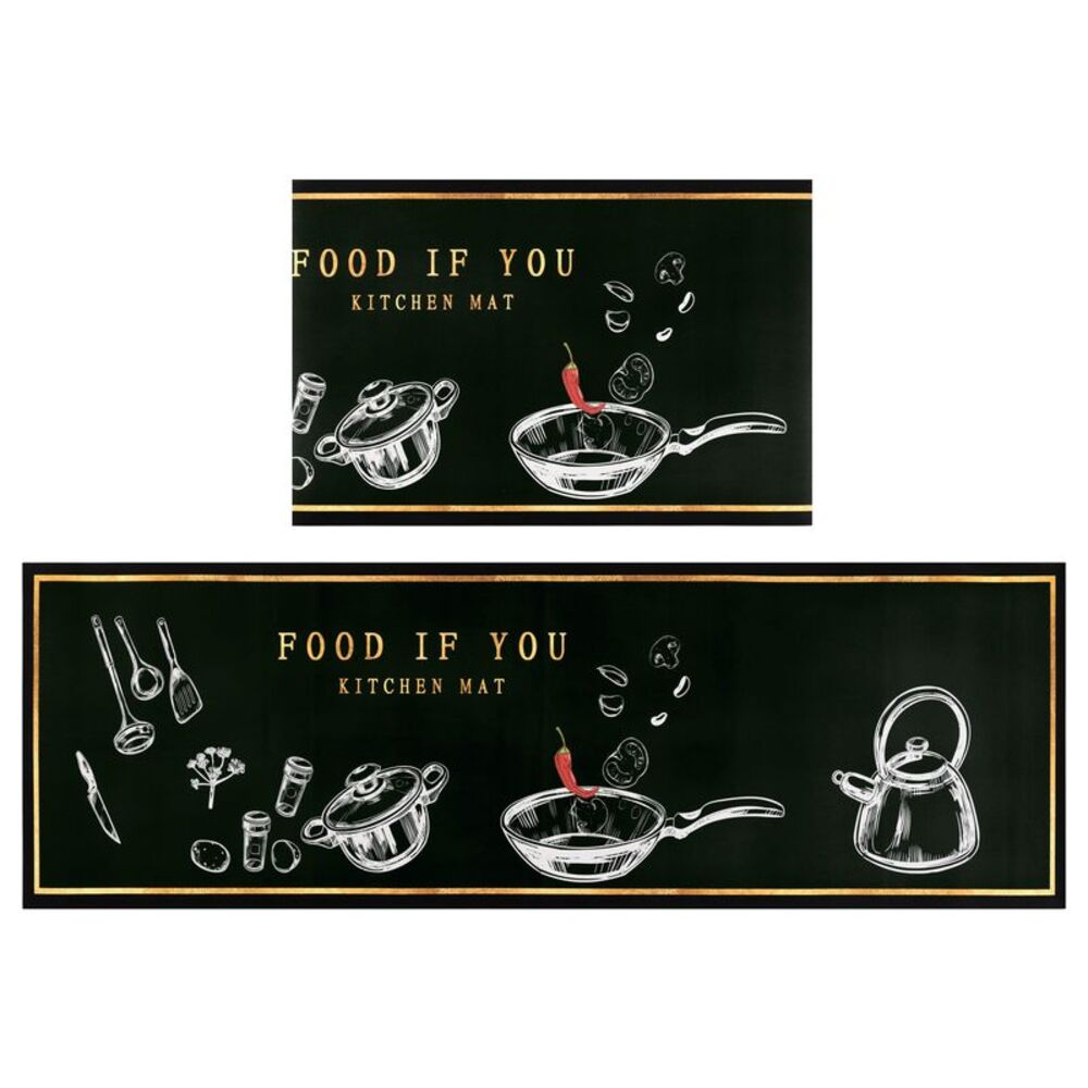 Set of 2  Cushioned Non Slip Waterproof Mats 20" x 32" + 20" x 63" Tableware